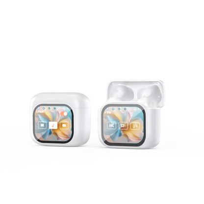 AI Translator Earbuds with Smart Display