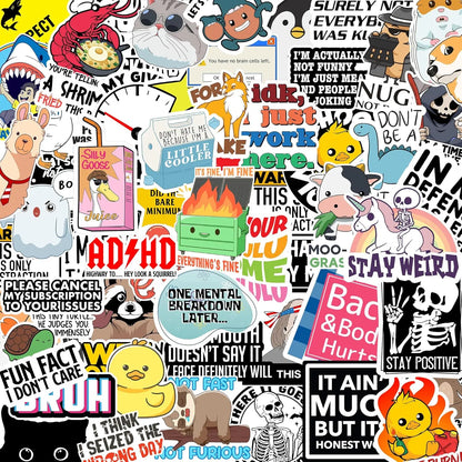 🔥LAST DAY SALE 59% OFF-Set of 130 Pcs Funny Saying Stickers