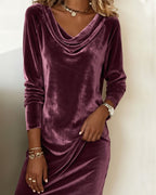 The Fall/Winter Daily Gem: Fashionable Cowl Neck Dress. Warm & Chic