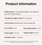 🔥Buy 1 Get 1 Free (2 pairs) – 【Co-Created by Designers】Gypsophila Smart Zoom and Color-Changing Reading Glasses