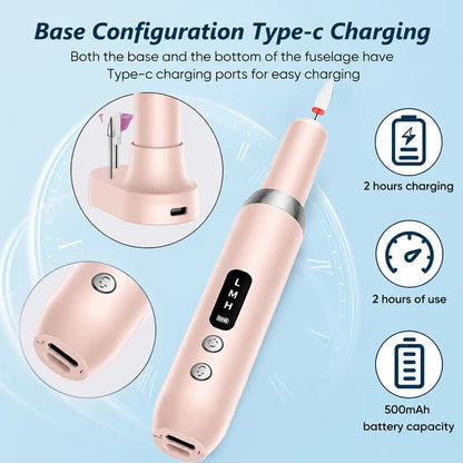 ⏰ 49% OFF💅🔋 Cordless Electric Nail Drill Machine with Charging Base – Professional Manicure at Home! | Portable. Rechargeable & Ready Anytime ✨