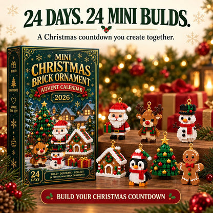 ⏳ Last day to save 49% – 🎄 24-Day Mini Christmas Ornament Advent Calendar | 24 unique festive buildable designs with hanging loops—perfect for decorating Christmas trees. wreaths. and holiday displays 🧱