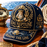 King Neptune Maritime Heritage Cap Luxury Gold Ocean Explorer Hat