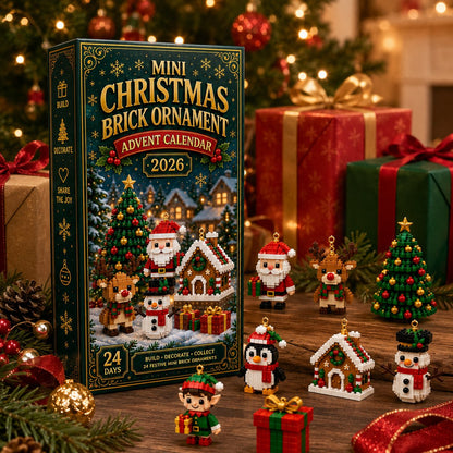 ⏳ Last day to save 49% – 🎄 24-Day Mini Christmas Ornament Advent Calendar | 24 unique festive buildable designs with hanging loops—perfect for decorating Christmas trees. wreaths. and holiday displays 🧱