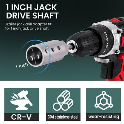 Stainless Steel Trailer Jack Electric Drill Adapter