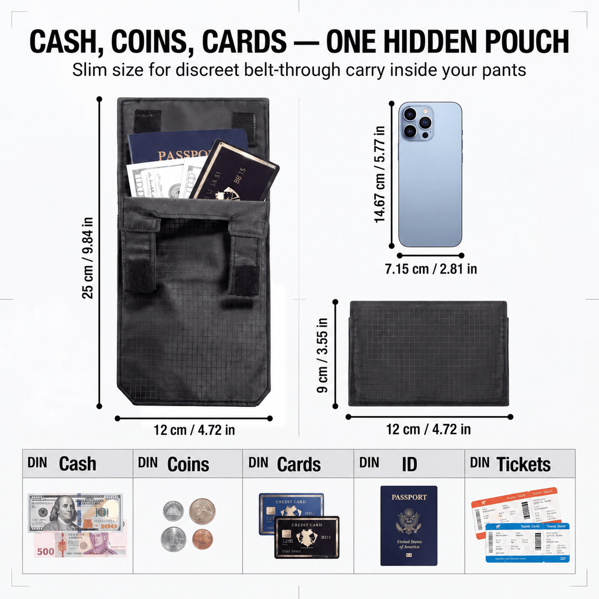 🔥LAST DAY SALE 49% OFF-3-in-1 Hidden Pocket. Slim Anti-Theft Travel Wallet Under Clothes