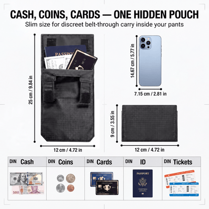 🔥LAST DAY SALE 49% OFF-3-in-1 Hidden Pocket. Slim Anti-Theft Travel Wallet Under Clothes