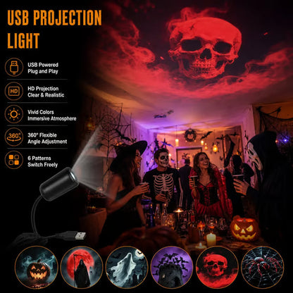 👻 HOT SALE 50% OFF👻Plug-&-Play Halloween HD Star Projector, Spooky Night Light for Room Party Decor
