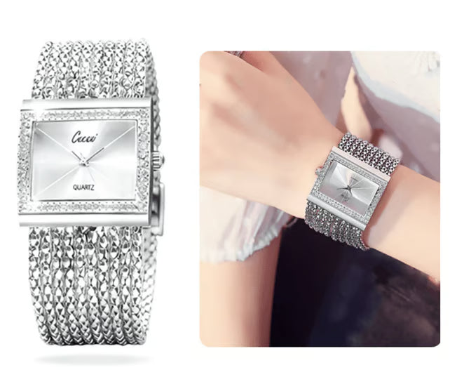 🎄🎁Christmas Special Offer: 50% OFF💥Ladies Rhinestone Quartz Square Watch
