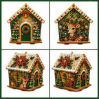 🧩Beginner-Friendly Diamond Painting Assembly-🔥3D Wooden House Rhinestone Diamond Art DIY Kit - Christmas Collection
