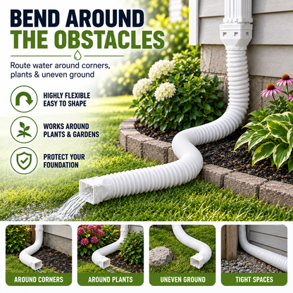 🏡 Flexible Rain Gutter Downspout Extension Kit  – Adjustable 22-63 Drain Pipe with Leaf Filter for Foundation Protection