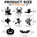 🎃8 Pack Halloween LED Silhouette Wall Light Stickers. Battery Powered Peel & Stick Decor Lights
