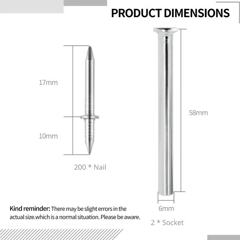 ✨Double-Head Skirting Thread Seamless Nail, Skirting Line Without Marks Nail, Invisible Security Screws Equipped with Nail Specific Sleeve Tool