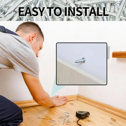 ✨Double-Head Skirting Thread Seamless Nail, Skirting Line Without Marks Nail, Invisible Security Screws Equipped with Nail Specific Sleeve Tool