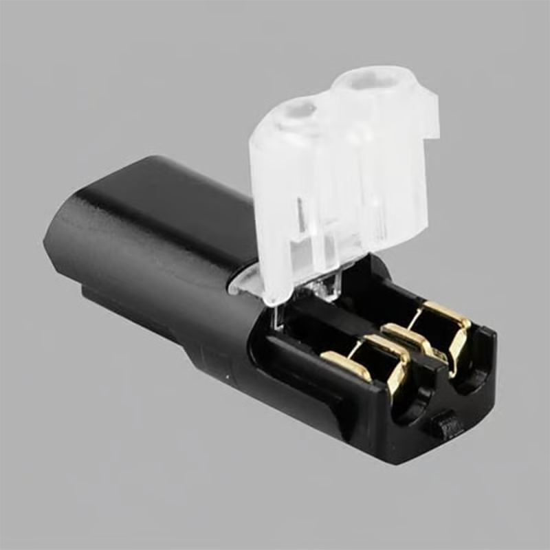 Double-wire Push-in Connector with Locking Buckle