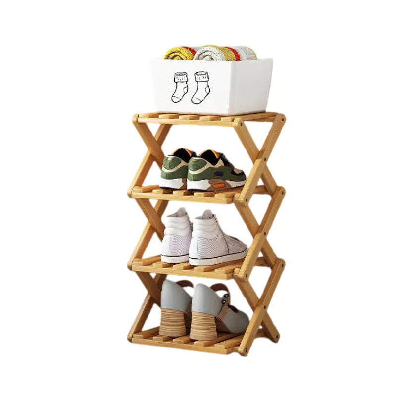 Durable Foldable Bamboo Shoe Rack