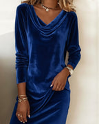 The Fall/Winter Daily Gem: Fashionable Cowl Neck Dress. Warm & Chic