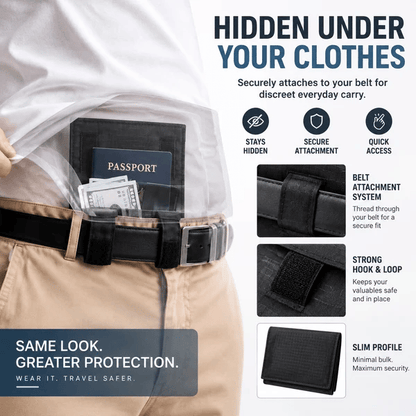 🔥LAST DAY SALE 49% OFF-3-in-1 Hidden Pocket. Slim Anti-Theft Travel Wallet Under Clothes