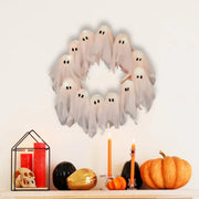 🎃👻💀 LED Ghost Wreath – Halloween Glowing Ghost Wreath