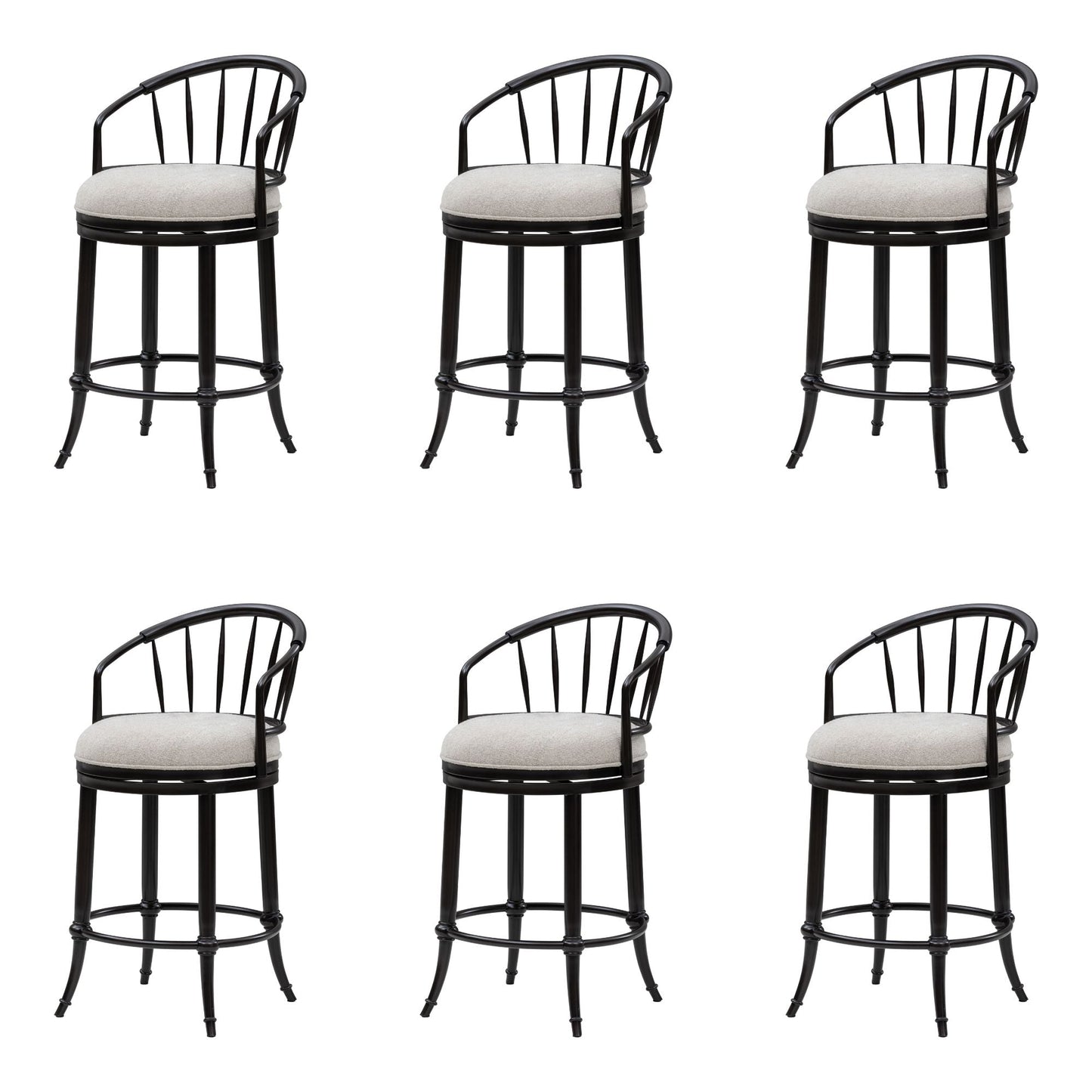 Luther - Commercial Grade Steel Frame Fabric Upholstered Swivel Counter Height Barstool