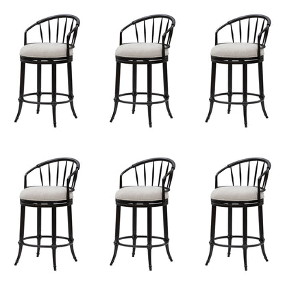 Luther - Commercial Grade Steel Frame Fabric Upholstered Swivel Counter Height Barstool