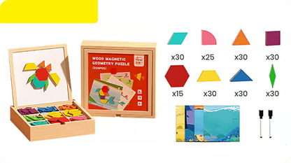 🎁Early Christmas Sale 50% OFF🔥Wooden Magnetic Pattern Block Puzzle Set🧩