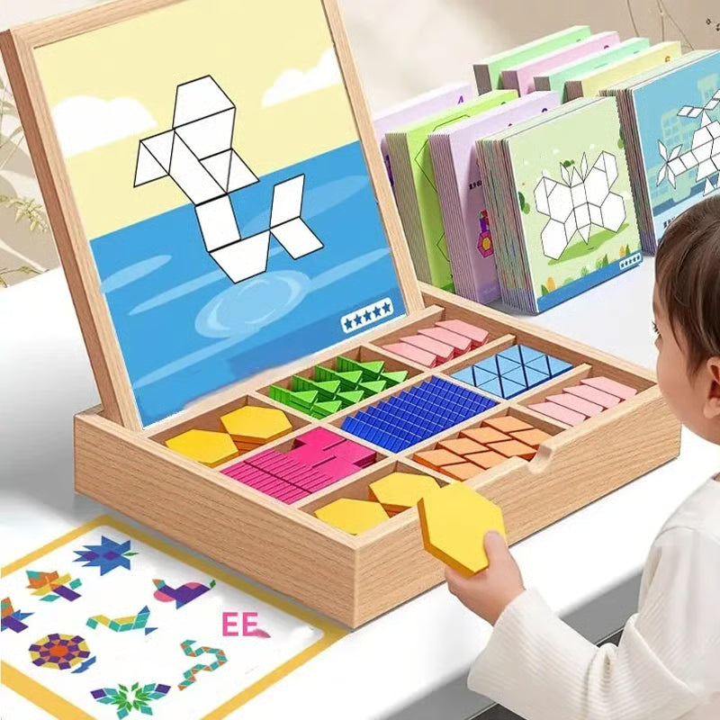 🎁Early Christmas Sale 50% OFF🔥Wooden Magnetic Pattern Block Puzzle Set🧩