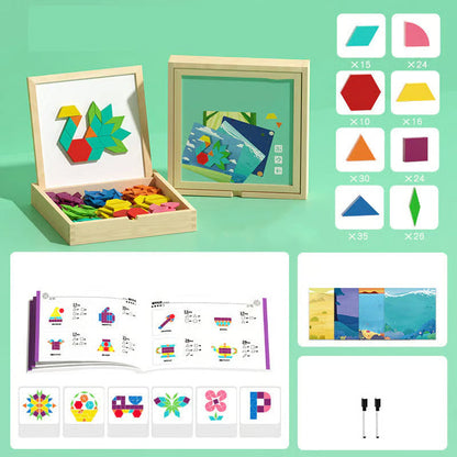🎁Early Christmas Sale 50% OFF🔥Wooden Magnetic Pattern Block Puzzle Set🧩