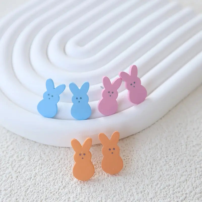 Easter Acrylic Bunny Stud Earrings