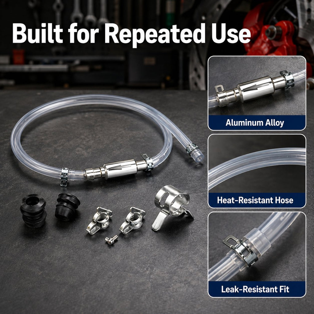 🛠️ One-Way Brake Bleeder Hose Kit -🚗Restore stronger braking performance — no repair shop