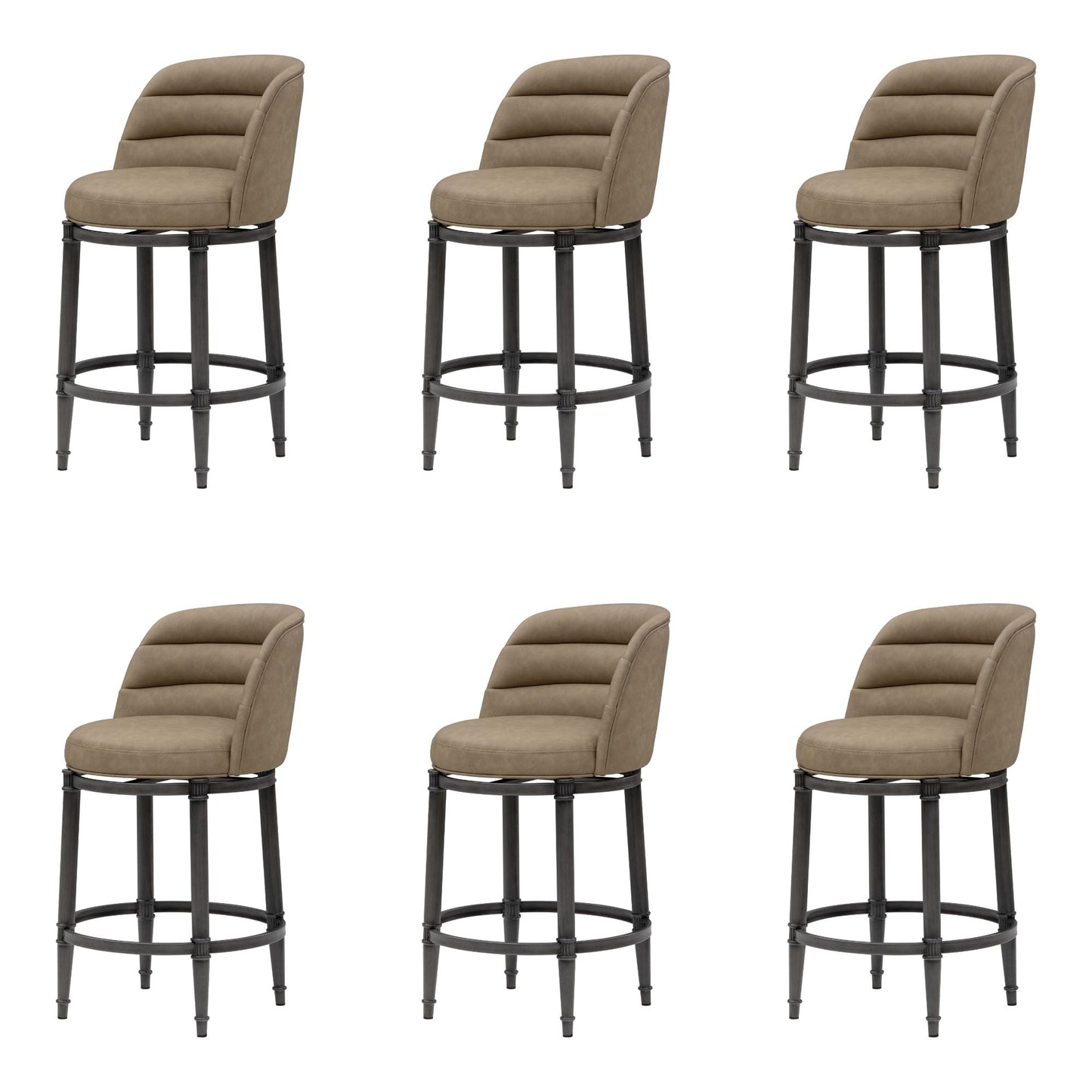 Eunice - Faux Leather Upholstered Swivel Counter Height Barstool