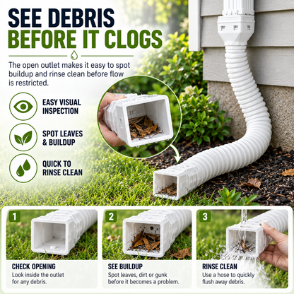 🏡 Flexible Rain Gutter Downspout Extension Kit  – Adjustable 22-63 Drain Pipe with Leaf Filter for Foundation Protection