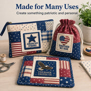 Americana Pocket Patch Fabric Panel – Patriotic Inspirational Sewing Squares