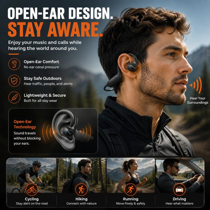 🎧 8MP Smart Camera Open-Ear Headset – POV Video. Calls & AI Assistance 🎥