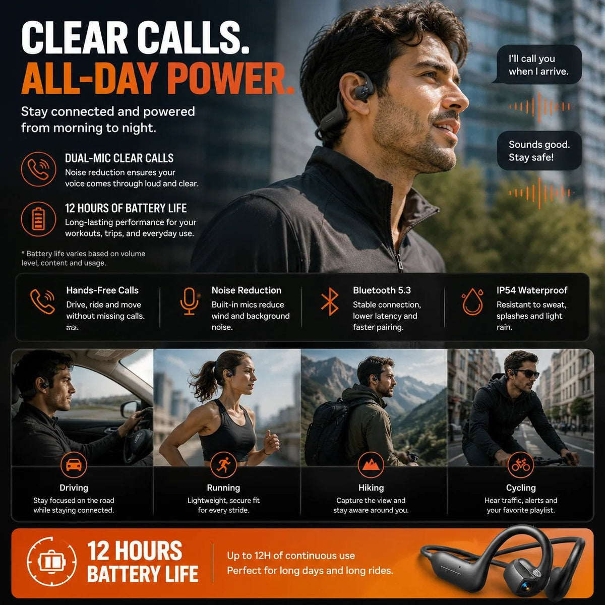 🎧 8MP Smart Camera Open-Ear Headset – POV Video. Calls & AI Assistance 🎥