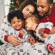 White snowflakes Print Matching Family Christmas Pajamas-Dog Pajamas Included