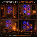 🎃8 Pack Halloween LED Silhouette Wall Light Stickers. Battery Powered Peel & Stick Decor Lights