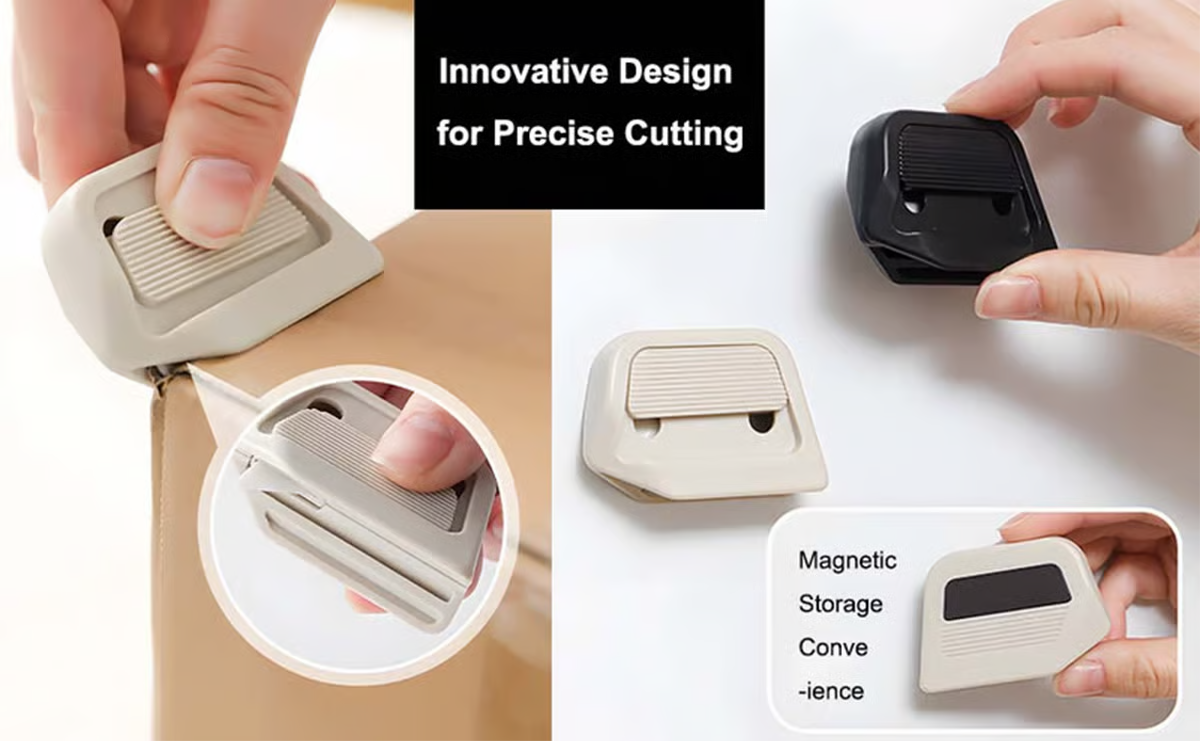 🏆Flash Sale⚡ 50K+ SOLD! Almost Gone-💥Magnetic Retractable Box Cutter - Safety Lock Utility Knife with Built-in Magnet for Easy Storage & Quick Access