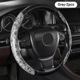 Universal Non-Slip Car Steering Wheel Cover — Peach Wood Grain, All-Season Grip