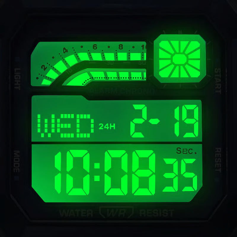 🔥Hot Sale Deals-Unisex-Digitaluhr mit quadratischem Display und Leuchtanzeige