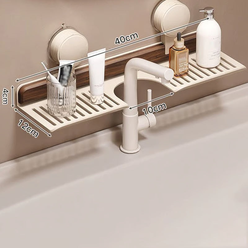 🔥Hot selling💥 Walnut Bathroom, Kitchen Suction Cup Shelf