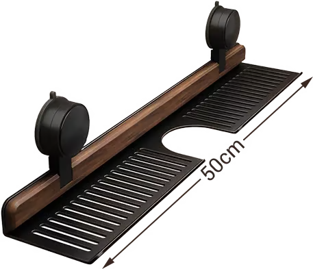 🔥Hot selling💥 Walnut Bathroom, Kitchen Suction Cup Shelf