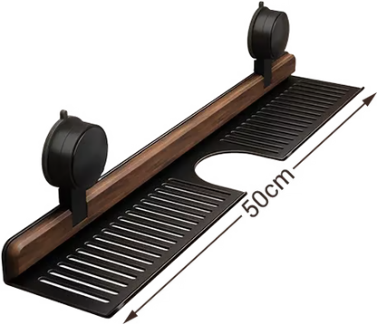 🔥Hot selling💥 Walnut Bathroom, Kitchen Suction Cup Shelf