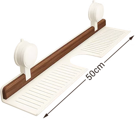 🔥Hot selling💥 Walnut Bathroom, Kitchen Suction Cup Shelf