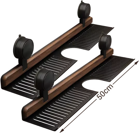🔥Hot selling💥 Walnut Bathroom, Kitchen Suction Cup Shelf