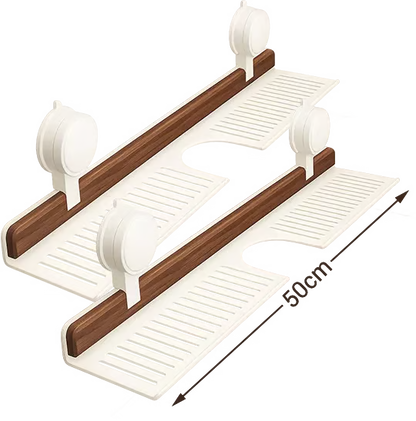 🔥Hot selling💥 Walnut Bathroom, Kitchen Suction Cup Shelf