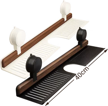 🔥Hot selling💥 Walnut Bathroom, Kitchen Suction Cup Shelf