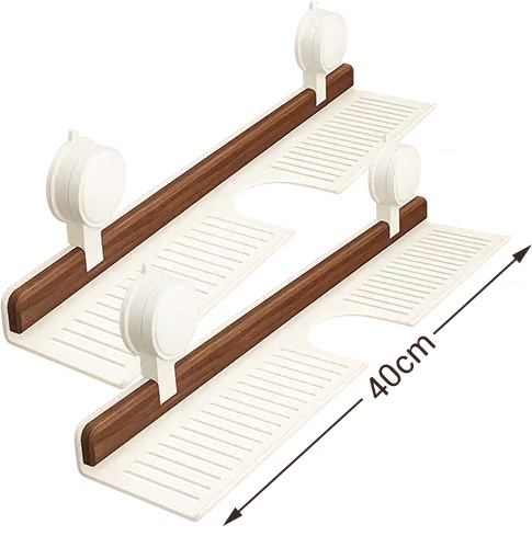🔥Hot selling💥 Walnut Bathroom, Kitchen Suction Cup Shelf