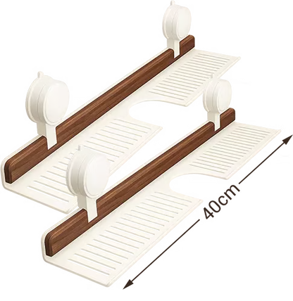 🔥Hot selling💥 Walnut Bathroom, Kitchen Suction Cup Shelf