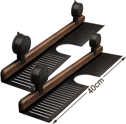 🔥Hot selling💥 Walnut Bathroom, Kitchen Suction Cup Shelf